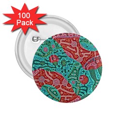 Recursive Coupled Turing Pattern Red Blue 2 25  Buttons (100 Pack)  by Mariart