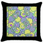Donuts pattern Throw Pillow Case (Black)