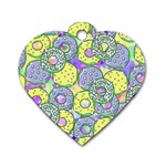 Donuts pattern Dog Tag Heart (Two Sides)