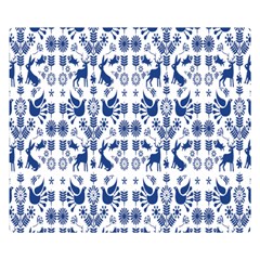 Rabbits Deer Birds Fish Flowers Floral Star Blue White Sexy Animals Double Sided Flano Blanket (small)  by Mariart