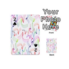 Rainbow Green Purple Pink Red Blue Pattern Zommed Playing Cards 54 (mini) 