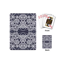 Blue White Lace Flower Floral Star Playing Cards (mini) 