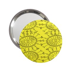 Yellow Flower Floral Circle Sexy 2 25  Handbag Mirrors