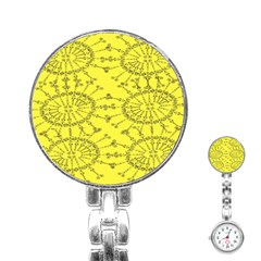 Yellow Flower Floral Circle Sexy Stainless Steel Nurses Watch