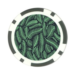 Coconut Leaves Summer Green Poker Chip Card Guard