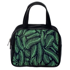 Coconut Leaves Summer Green Classic Handbags (one Side)