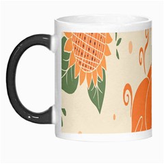 Happy Thanksgiving Chicken Bird Flower Floral Pumpkin Sunflower Morph Mugs by Mariart