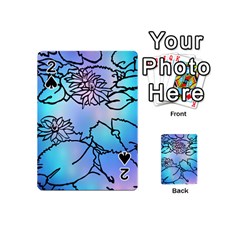 Lotus Flower Wall Purple Blue Playing Cards 54 (mini)  by Mariart