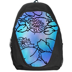 Lotus Flower Wall Purple Blue Backpack Bag