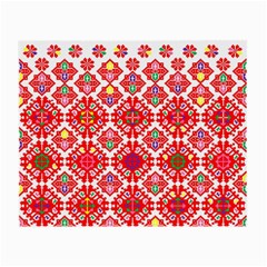 Plaid Red Star Flower Floral Fabric Small Glasses Cloth by Mariart