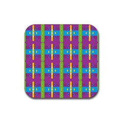 Stripes And Dots                           Rubber Square Coaster (4 Pack by LalyLauraFLM