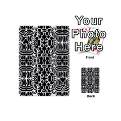 Psychedelic Pattern Flower Black Playing Cards 54 (mini) 