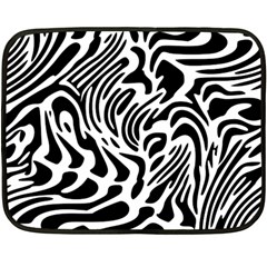 Psychedelic Zebra Black White Line Fleece Blanket (mini) by Mariart