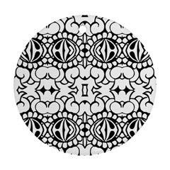 Psychedelic Pattern Flower Crown Black Flower Ornament (round) by Mariart