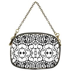 Psychedelic Pattern Flower Crown Black Flower Chain Purses (two Sides) 