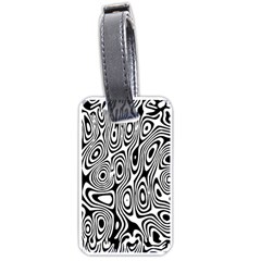 Psychedelic Zebra Black White Luggage Tags (one Side) 