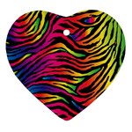 Rainbow Zebra Ornament (Heart)