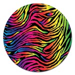 Rainbow Zebra Magnet 5  (Round)