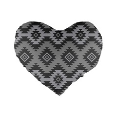 Triangle Wave Chevron Grey Sign Star Standard 16  Premium Flano Heart Shape Cushions