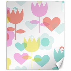 Tulip Lotus Sunflower Flower Floral Staer Love Pink Red Blue Green Canvas 8  X 10  by Mariart