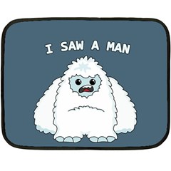 Yeti - I Saw A Man Fleece Blanket (mini) by Valentinaart
