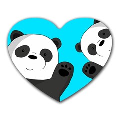 Cute Pandas Heart Mousepads by Valentinaart