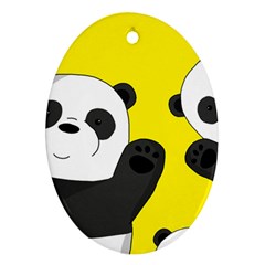 Cute Pandas Ornament (oval) by Valentinaart