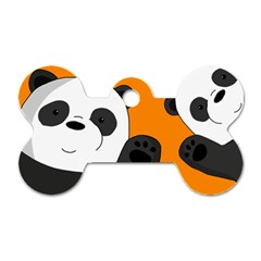 Cute Pandas Dog Tag Bone (two Sides) by Valentinaart