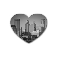 Minneapolis Minnesota Skyline Heart Coaster (4 Pack)  by BangZart