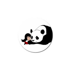 Girl And Panda Golf Ball Marker by Valentinaart