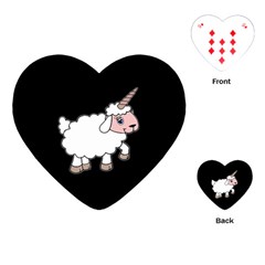 Unicorn Sheep Playing Cards (heart)  by Valentinaart