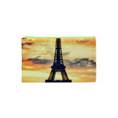 Eiffel Tower Paris France Landmark Cosmetic Bag (xs) by Nexatart