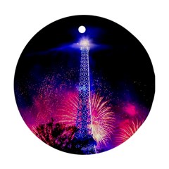 Paris France Eiffel Tower Landmark Round Ornament (two Sides) by Nexatart