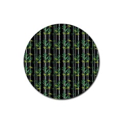 Bamboo Pattern Rubber Coaster (round) 