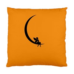 Angle Moon Scene Girl Wings Black Standard Cushion Case (two Sides) by Nexatart