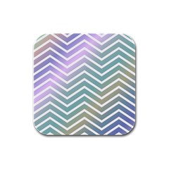 Zigzag Line Pattern Zig Zag Rubber Square Coaster (4 Pack)  by Nexatart