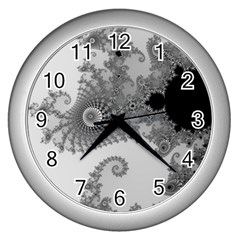 Apple Males Mandelbrot Abstract Wall Clocks (silver)  by Nexatart