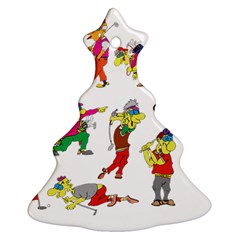 Golfers Athletes Christmas Tree Ornament (two Sides) by Nexatart