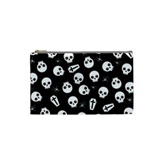 Skull, Spider And Chest  - Halloween Pattern Cosmetic Bag (small)  by Valentinaart