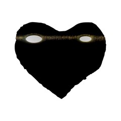  Black Lite!  Standard 16  Premium Flano Heart Shape Cushions by norastpatrick