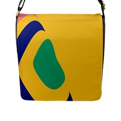 Yellow Green Blue Flap Messenger Bag (l) 