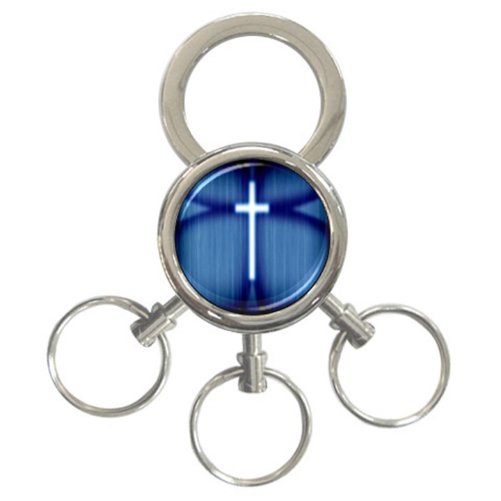 Blue Cross Christian 3-Ring Key Chains