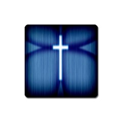 Blue Cross Christian Square Magnet by Mariart