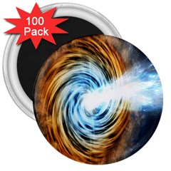 A Blazar Jet In The Middle Galaxy Appear Especially Bright 3  Magnets (100 Pack) by Mariart