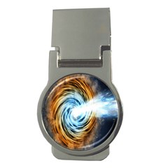A Blazar Jet In The Middle Galaxy Appear Especially Bright Money Clips (round)  by Mariart