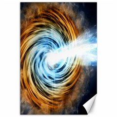 A Blazar Jet In The Middle Galaxy Appear Especially Bright Canvas 12  X 18   by Mariart