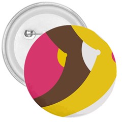 Breast Pink Brown Yellow White Rainbow 3  Buttons