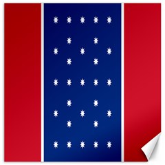 British American Flag Red Blue Star Canvas 16  X 16  
