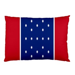 British American Flag Red Blue Star Pillow Case