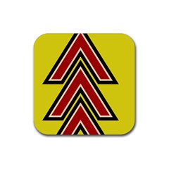 Chevron Symbols Multiple Large Red Yellow Rubber Coaster (square) 
